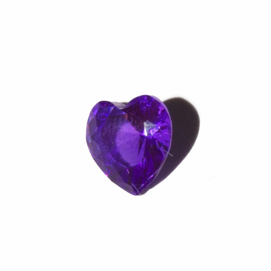 February birthstone heart 5mm floating locket charm - Click Image to Close