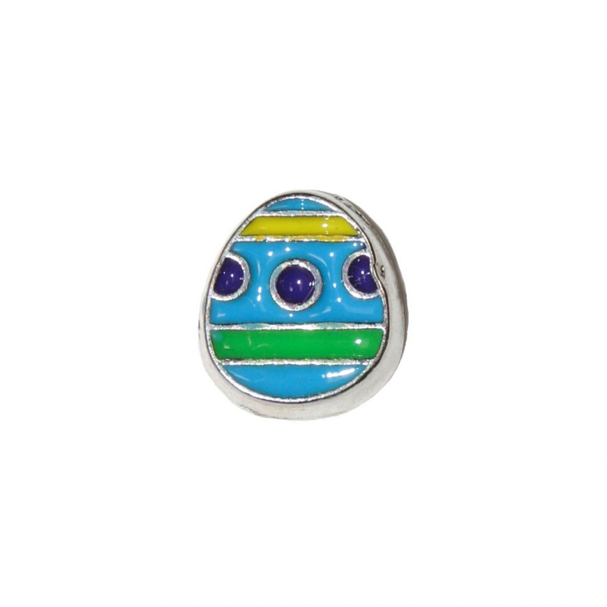 Blue Easter Egg 7mm floating locket charm - Click Image to Close