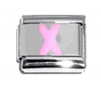 Pink Letter X - 9mm Italian charm