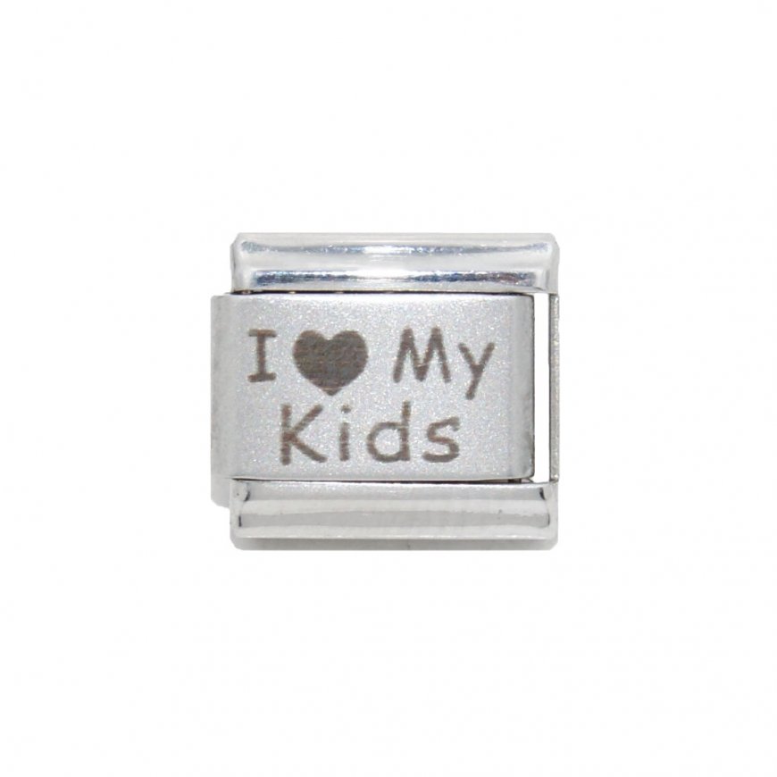 I love my kids - Lowercase - 9mm Laser Italian charm - Click Image to Close