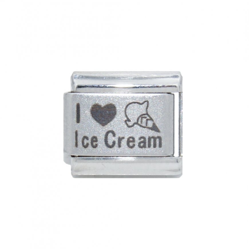 I love ice cream - plain laser - 9mm Italian charm - Click Image to Close