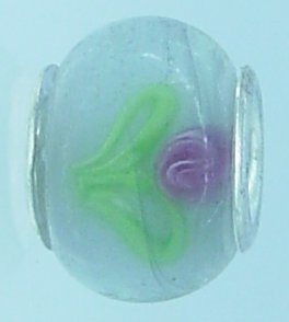 EB302 - Green and pink swirl bead - Click Image to Close