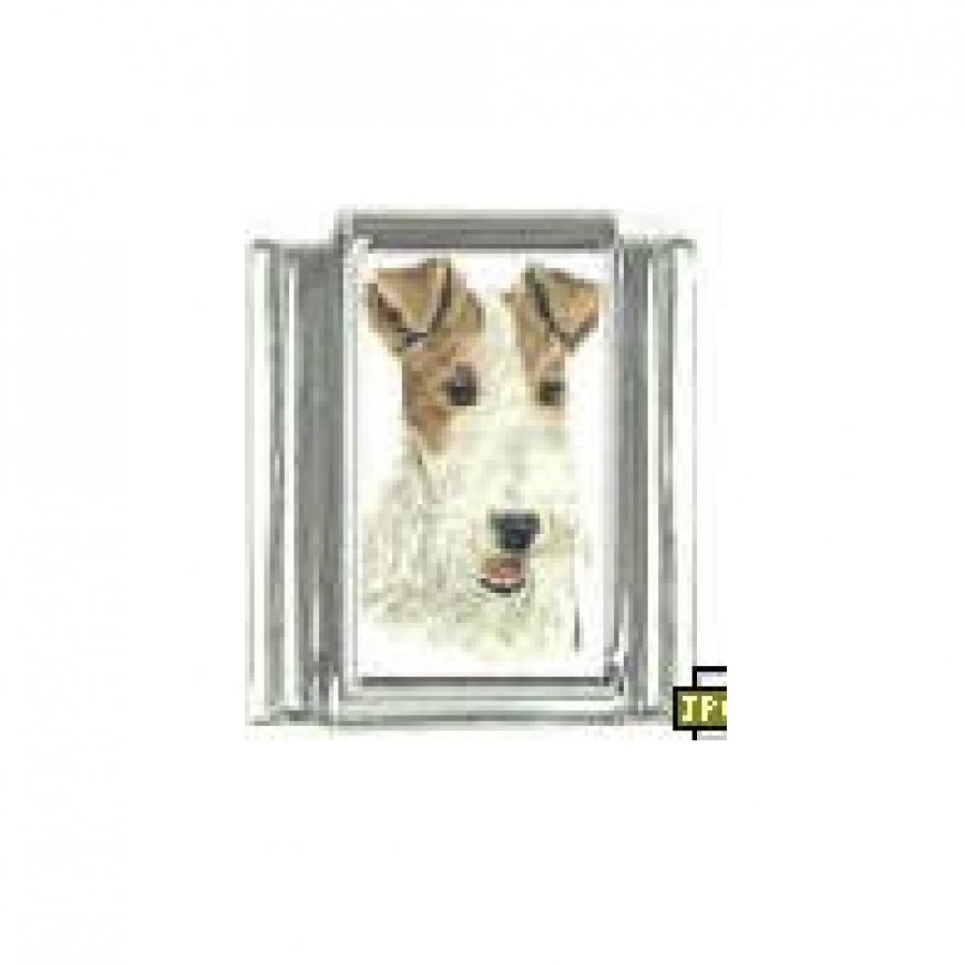 Dog charm - Fox Terrier 4 - 9mm Italian charm - Click Image to Close