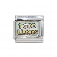 God Listens - 9mm photo Italian charm