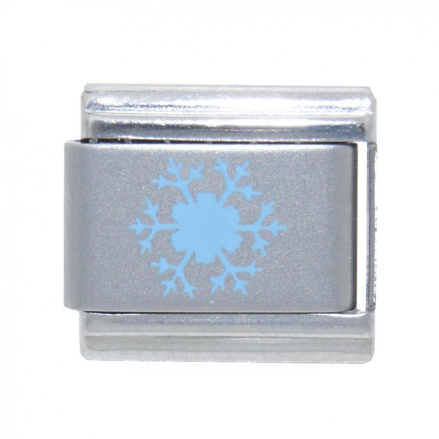 Snowflake picture laser - 9mm italian charm - Click Image to Close