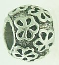 EB390 - Silver bead with small flowers - Click Image to Close