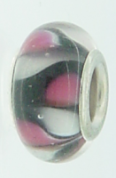 EB212 - Black bead with pink and white