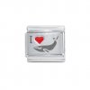 I love whales - red heart laser - 9mm Italian charm