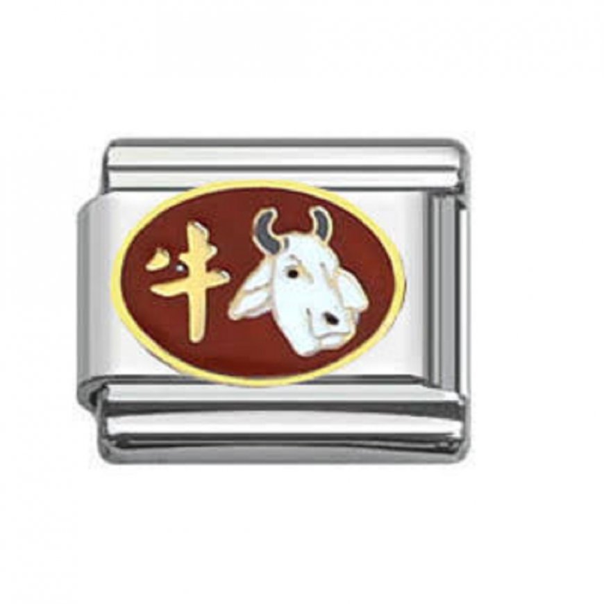 Zodiac - Chinese Year of the Ox - 9mm Italian charm - Click Image to Close