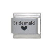 Bridesmaid with heart laser - 9mm Italian charm