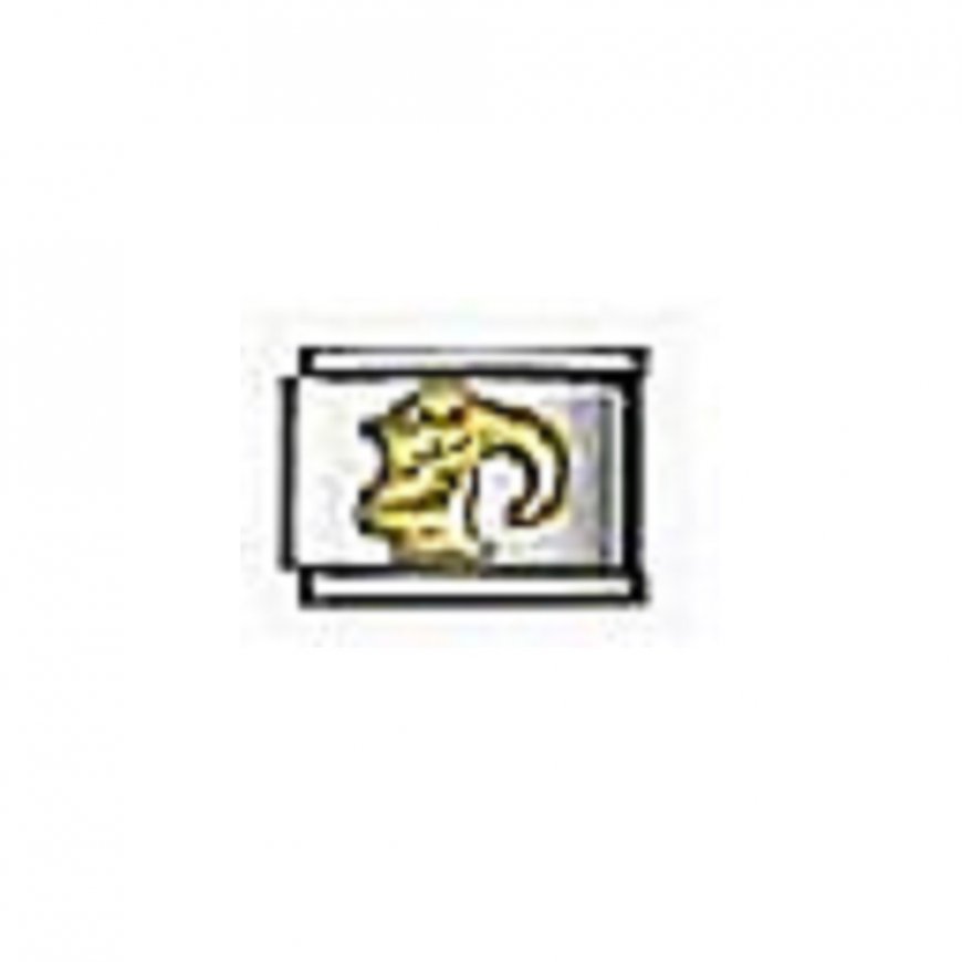 Capricorn gold enamel (22/12-20/1) 9mm Italian charm - Click Image to Close