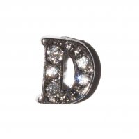 D Letter with stones - floating locket charm