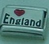 Love England - Red heart 9mm Italian laser charm
