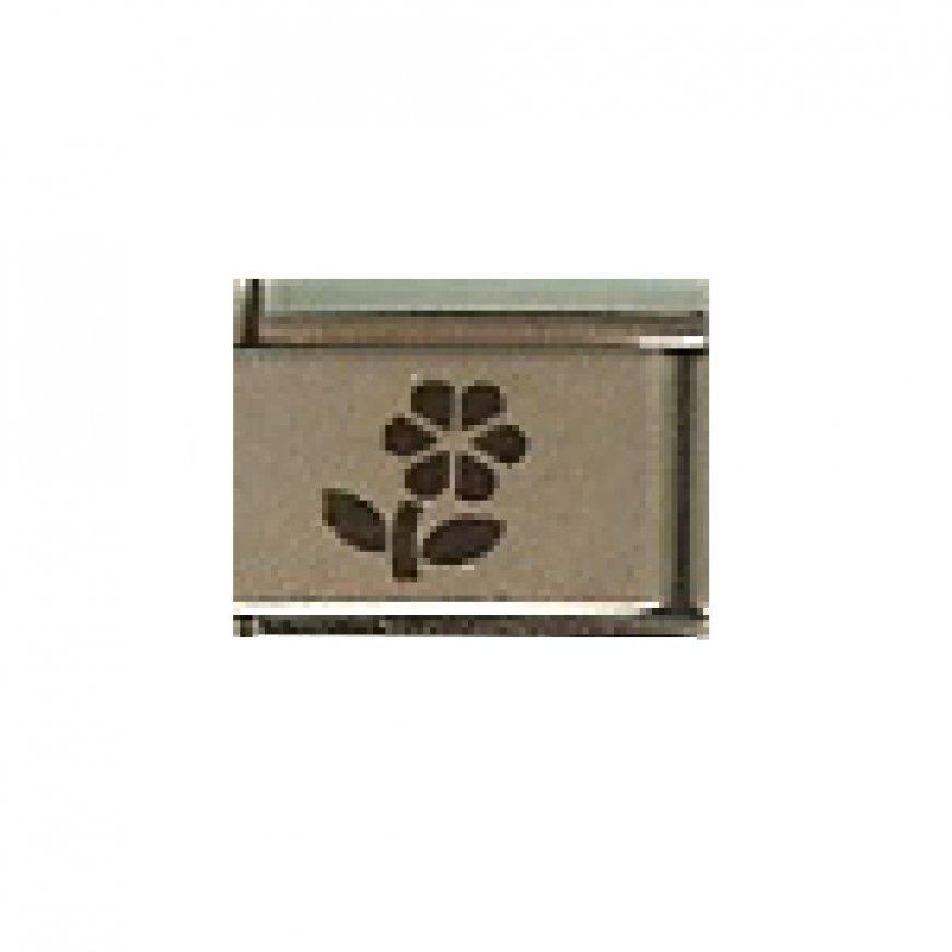Flower - 9mm Laser Italian charm - Click Image to Close