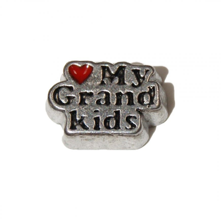 Love my grandkids 10mm floating locket charm - Click Image to Close