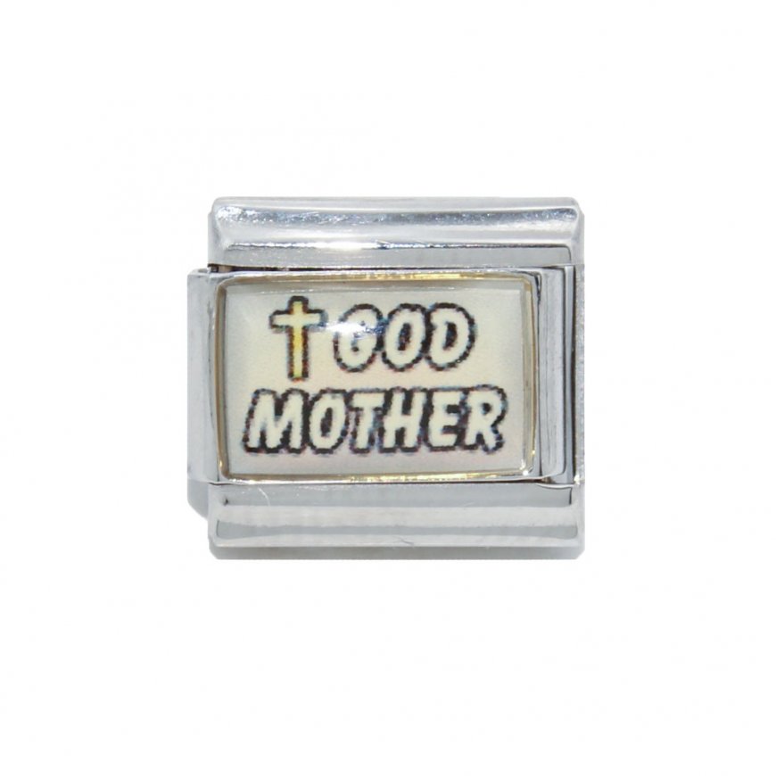 Godmother with cross - 9mm Photo Italian charm - Click Image to Close