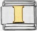 Gold soldered letter - I - 9mm Italian charm