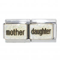 Mother Daughter sparkly 9mm double enamel Italian charm