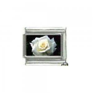 White rose - Flower photo - 9mm Italian charm