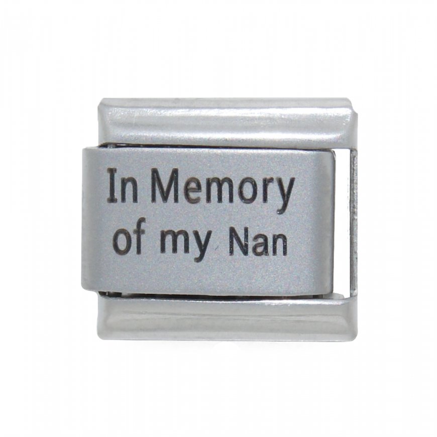 In memory of my Nan - plain laser 9mm Italian charm - Click Image to Close