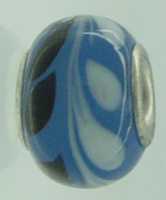 EB288 - Blue, white and black bead
