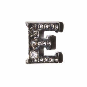 E Letter with stones - floating locket charm