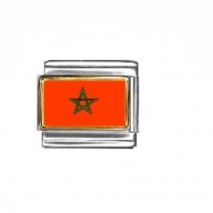 Flag - Morocco photo enamel 9mm Italian charm