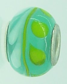EB290 - Turquoise, white and green bead - Click Image to Close
