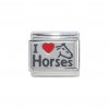 I love horses (a) - red heart laser 9mm Italian charm