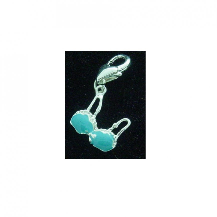 Blue bikini top - clip on charm fits Thomas Sabo bracelets - Click Image to Close