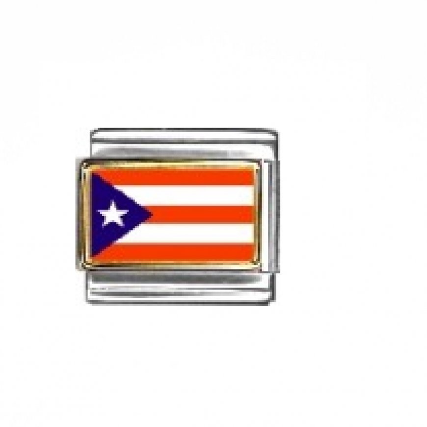 Flag - Puerto Rico photo enamel 9mm Italian charm - Click Image to Close