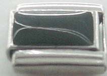 Black shiny charm - 9mm Italian charm - Click Image to Close