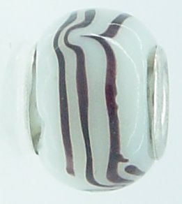 EB298 - White with brown swirls bead - Click Image to Close