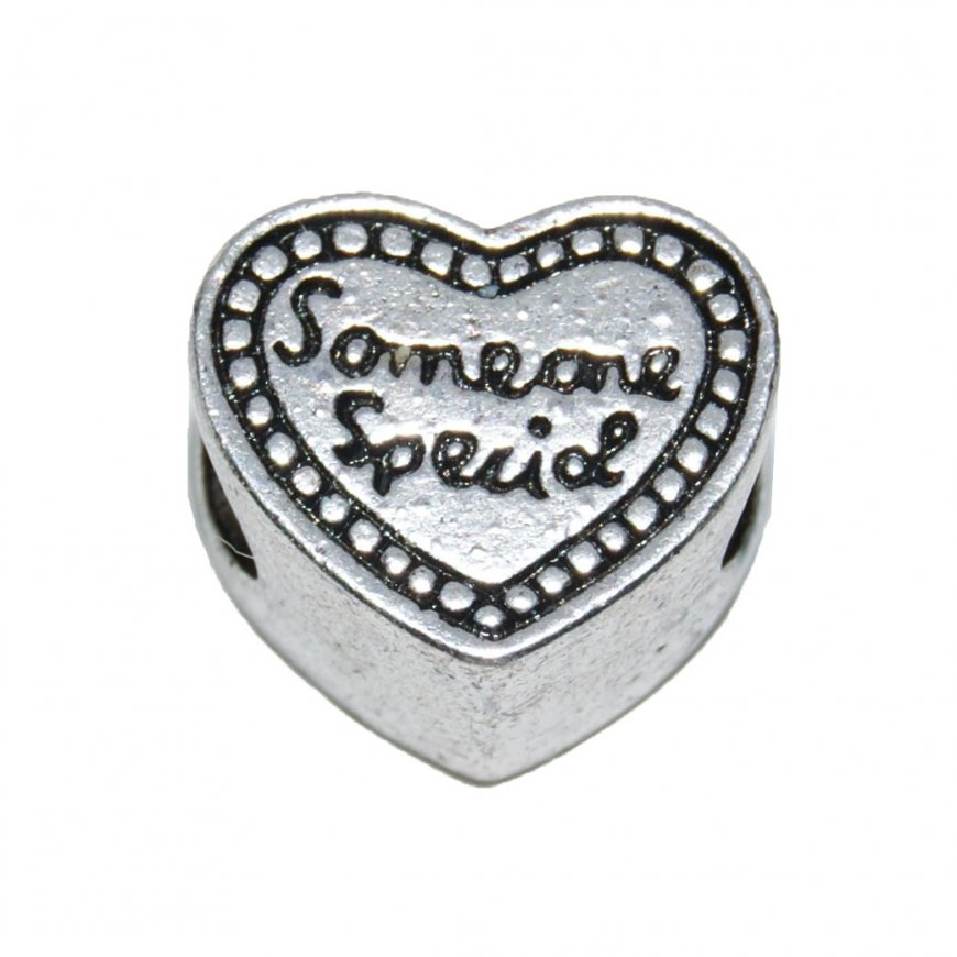 EB12 - Someone special Silvertone heart - European bead charm - Click Image to Close