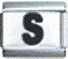 Letter S black - 9mm Italian charm - Click Image to Close