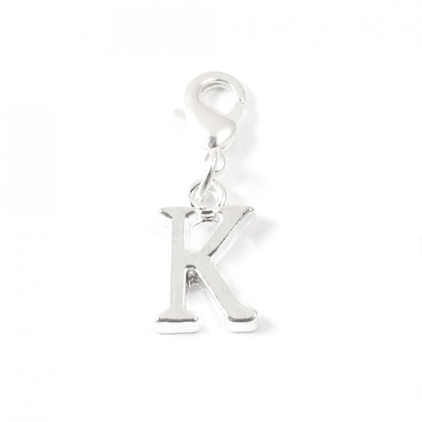 Letter K - Clip on charm fits Thomas Sabo style bracelets - Click Image to Close