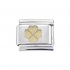 Lucky gold clover 9mm Italian charm - fits classic bracelets