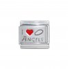 I love angels - red heart laser 9mm Italian charm