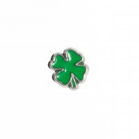 Lucky 4 leaf clover green 8mm floating locket charm