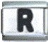 Letter R black - 9mm Italian charm - Click Image to Close