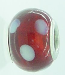 EB349 - Red bead with white spots - Click Image to Close