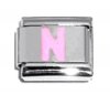 Pink Letter N - 9mm Italian charm