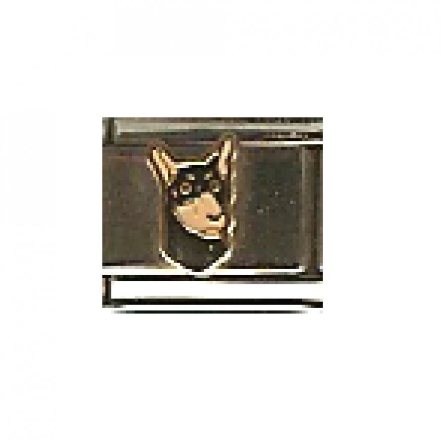 Doberman dog - enamel 9mm Italian charm - Click Image to Close