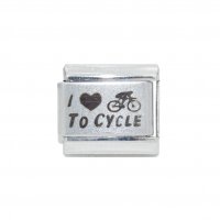 I love to cycle - 9mm Laser Italian Charm