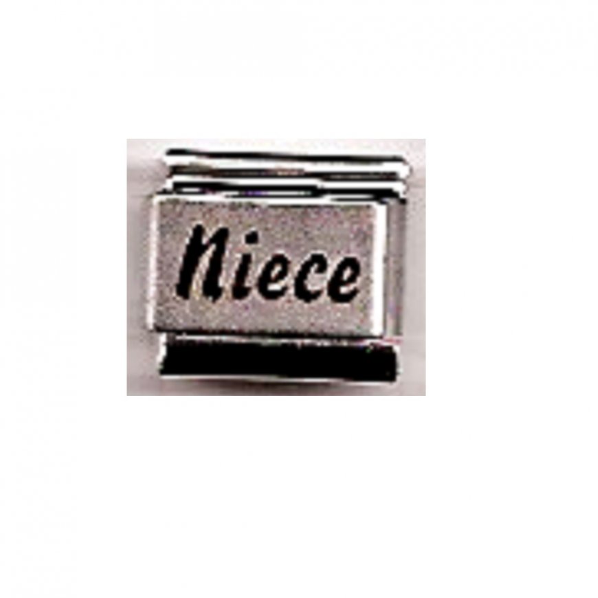 Niece - plain laser 9mm Italian charm - Click Image to Close