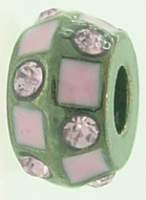 EB378 - Bronze colour bead with pink stones