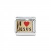 I love Jesus - goldtone enamel 9mm Italian charm