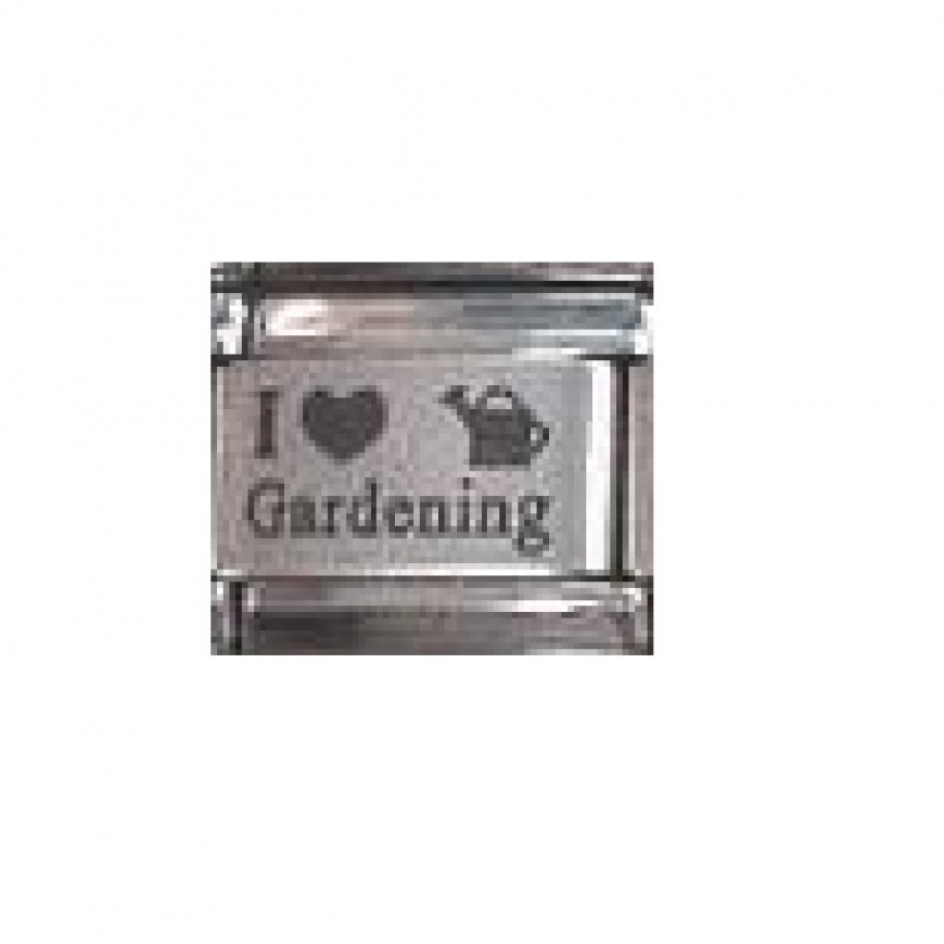 I love gardening - plain laser - 9mm Italian charm - Click Image to Close