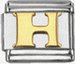 Gold soldered letter - H - 9mm Italian charm - Click Image to Close