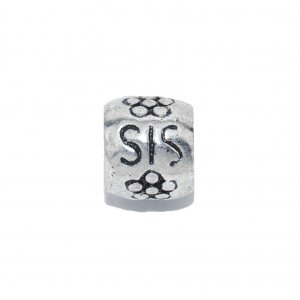 EB23 - Sis silvertone bead - European bead charm